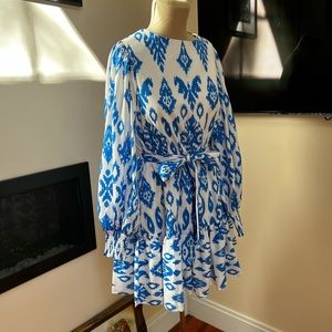 Pretty Little Sister Ikat pattern dress.